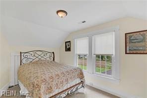 96 Doctors Creek Rd, New Point, VA 23125 - bedroom with vaulted ceiling and baseboards