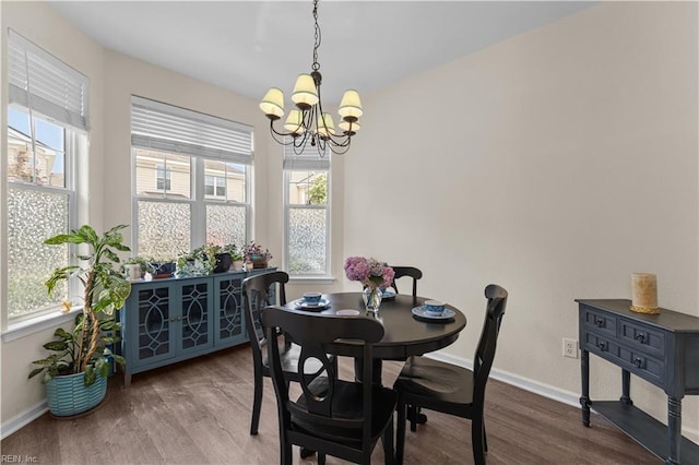 4700 Martinique Ct Unit 12, Virginia Beach, VA 23455 - dining area with a chandelier, plenty of natural light, and wood finished floors