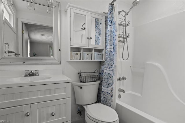 1201 Hale Dr, Hampton, VA 23663 - full bathroom featuring toilet, shower / bath combination with curtain, vanity, and plenty of natural light