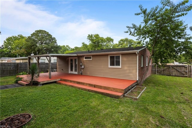 1201 Hale Dr, Hampton, VA 23663 - rear view of property featuring french doors and a deck