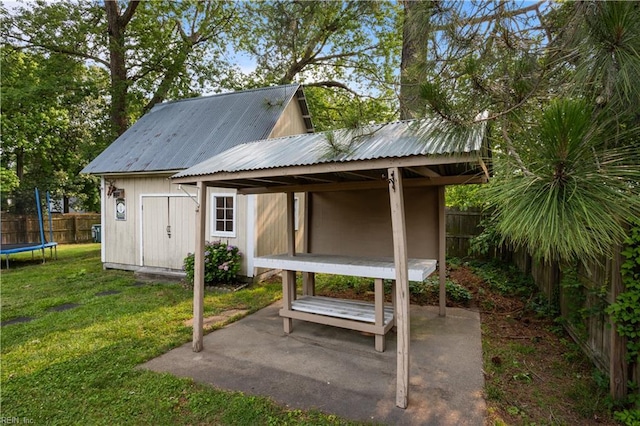 1201 Hale Dr, Hampton, VA 23663 - view of outdoor structure featuring a trampoline
