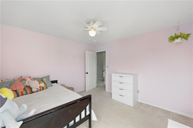 3507 Sedgefield St, Suffolk, VA 23435 - bedroom featuring light carpet, baseboards, and ceiling fan