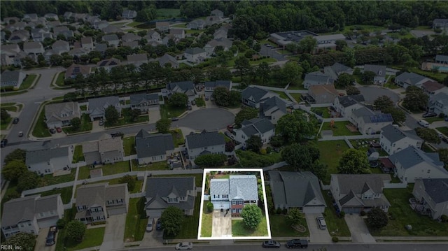 3507 Sedgefield St, Suffolk, VA 23435 - aerial view of residential area featuring property parcel outlined