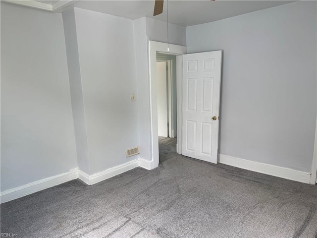 215 E Howard St, Hampton, VA 23663 - carpeted empty room featuring baseboards and a ceiling fan