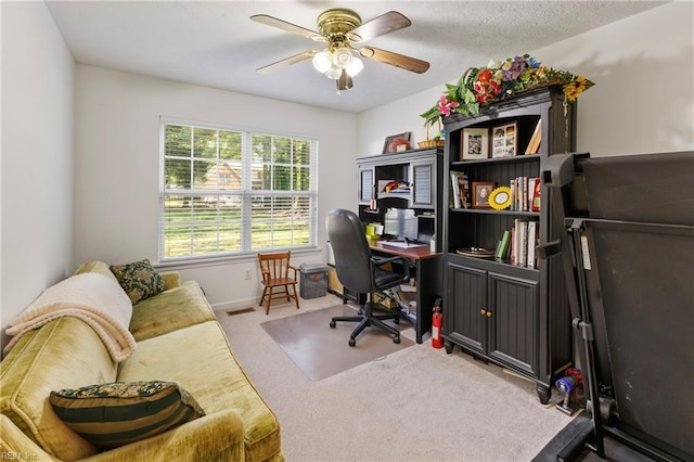 103 Barcroft Dr, Smithfield, VA 23430 - carpeted office space featuring ceiling fan and baseboards