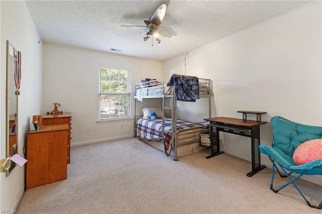 103 Barcroft Dr, Smithfield, VA 23430 - bedroom with carpet, a textured ceiling, ceiling fan, and baseboards