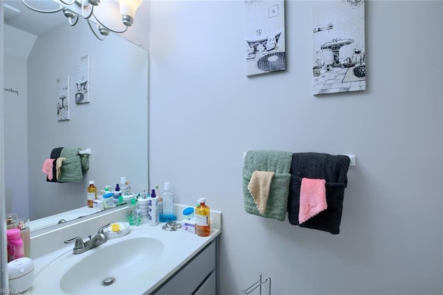 2117 King James Ct, Carrollton, VA 23314 - bathroom featuring vanity and a chandelier