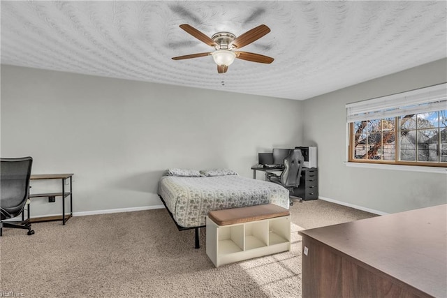 5260 Iowa Ave, Norfolk, VA 23513 - bedroom with an office area, light carpet, baseboards, and ceiling fan