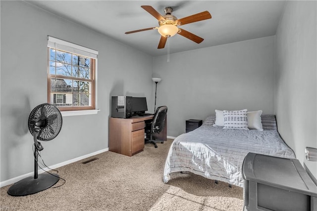 5260 Iowa Ave, Norfolk, VA 23513 - bedroom featuring carpet floors, a desk, baseboards, and ceiling fan
