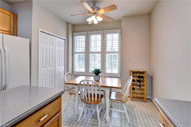6716 Tarpleys Tavern Rd, Williamsburg, VA 23188 - dining room with a ceiling fan