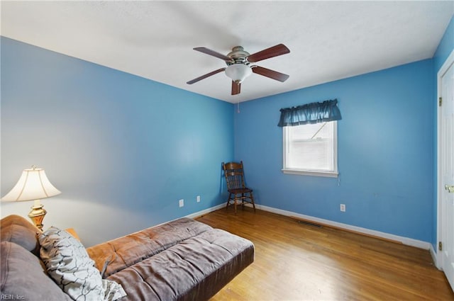 1348 Carlton Ct, Norfolk, VA 23503 - bedroom with baseboards, wood finished floors, and ceiling fan