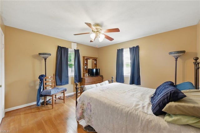 1348 Carlton Ct, Norfolk, VA 23503 - bedroom with light wood-type flooring, baseboards, and a ceiling fan