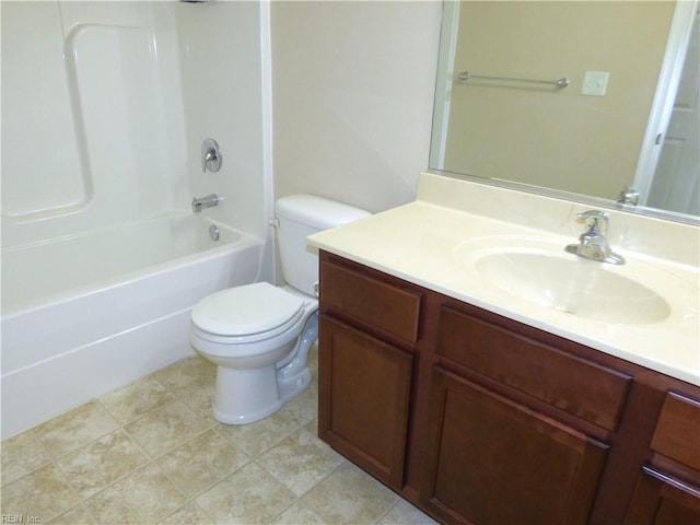 521 Simpson Ln, Chesapeake, VA 23323 - bathroom with vanity, toilet, and bathing tub / shower combination