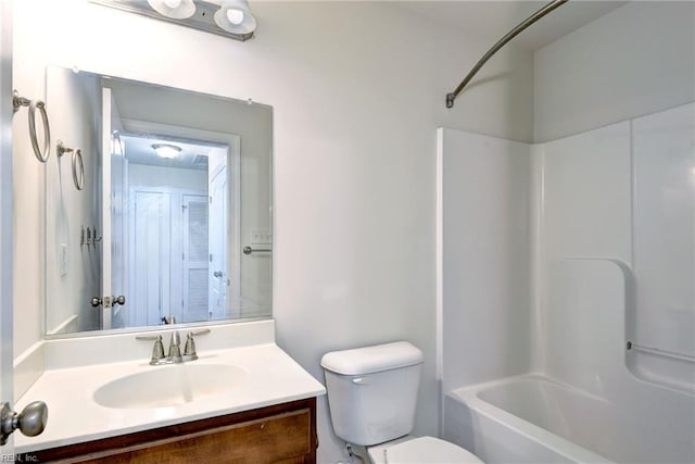 225 Quarterpath Rd, Williamsburg, VA 23185 - bathroom with vanity, toilet, and shower / washtub combination