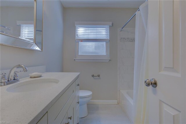 3096 Kenelm Dr, Chesapeake, VA 23323 - full bathroom featuring vanity, healthy amount of natural light, toilet, and bathtub / shower combination