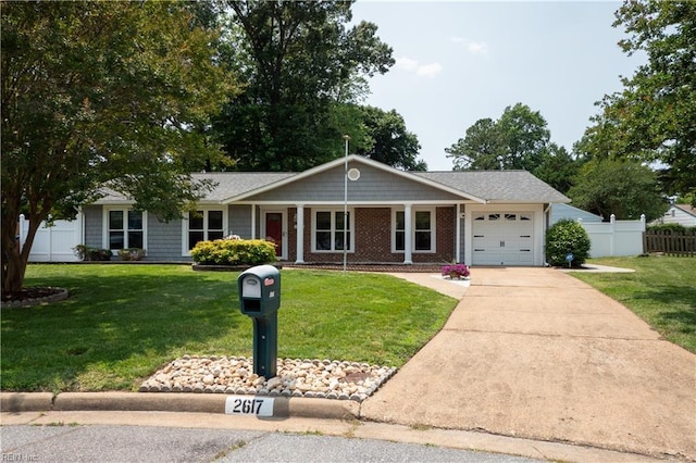 2617 Killey Ct, Virginia Beach, VA 23453 - ranch-style home featuring a garage, concrete driveway, and brick siding