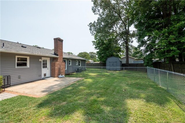 2617 Killey Ct, Virginia Beach, VA 23453 - view of yard with a patio, central air condition unit, and a shed