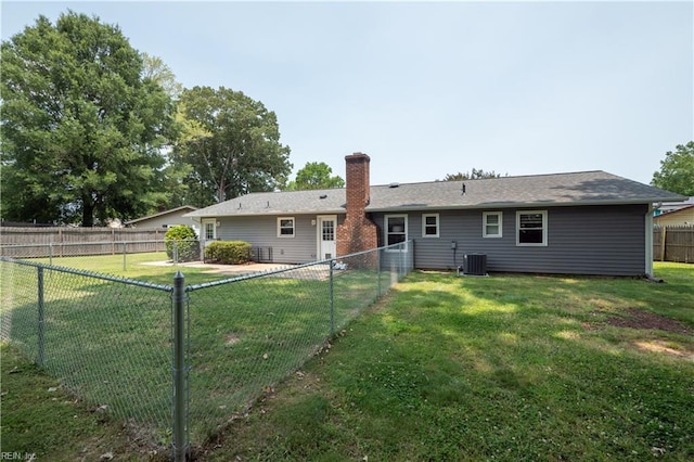 2617 Killey Ct, Virginia Beach, VA 23453 - back of house featuring a chimney and central air condition unit