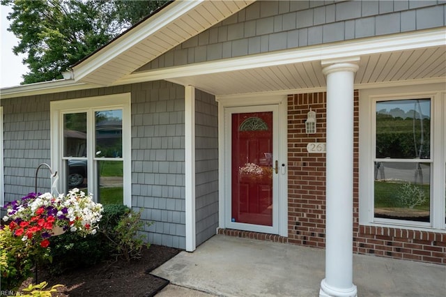 2617 Killey Ct, Virginia Beach, VA 23453 - doorway to property featuring a porch and brick siding