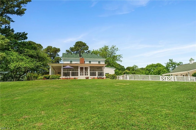 3321 Tyre Neck Rd, Chesapeake, VA 23321 - rear view of house with a sunroom