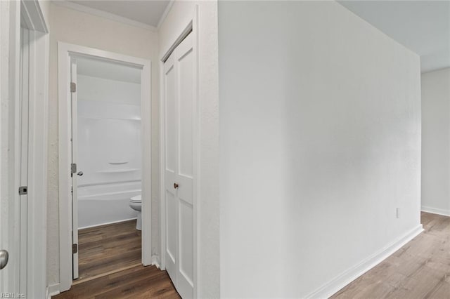 436 Smiley Rd, Hampton, VA 23663 - hall featuring dark wood-style floors and baseboards