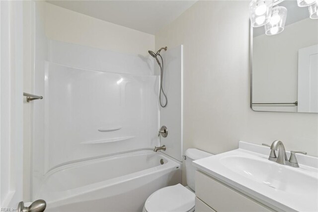 436 Smiley Rd, Hampton, VA 23663 - bathroom with toilet, vanity, and tub / shower combination
