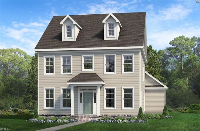 2246 Captiva Ln, Chesapeake, VA 23321 - view of front of home featuring a front lawn and roof with shingles