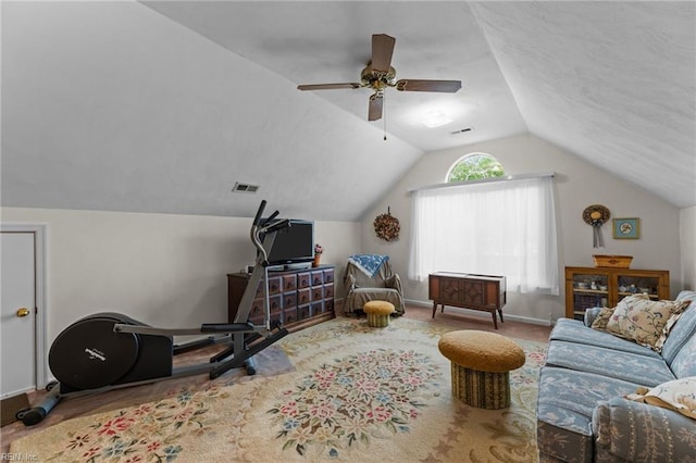 729 Remington Dr, Chesapeake, VA 23322 - interior space with vaulted ceiling, ceiling fan, and baseboards