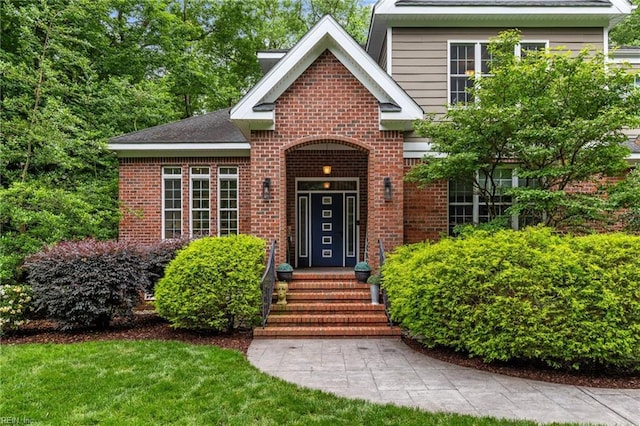1363 Little Neck Rd, Virginia Beach, VA 23452 - property entrance with brick siding and a yard