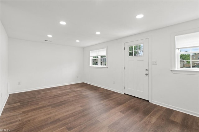 1304 Quash St, Hampton, VA 23669 - foyer entrance featuring dark wood-type flooring, recessed lighting, and baseboards