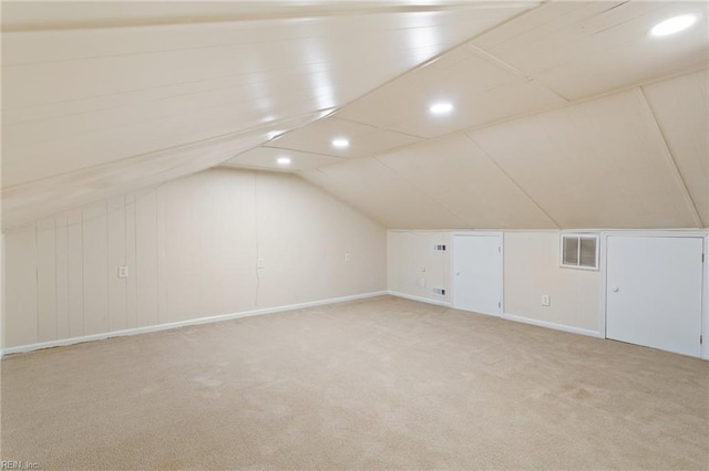 4901 Lake Shore Dr, Chesapeake, VA 23321 - bonus room featuring light carpet, lofted ceiling, recessed lighting, and baseboards