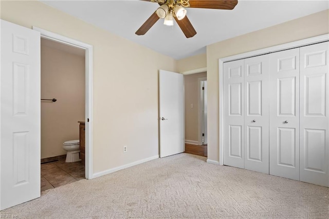 4901 Lake Shore Dr, Chesapeake, VA 23321 - unfurnished bedroom featuring carpet floors, baseboards, ensuite bathroom, and a closet