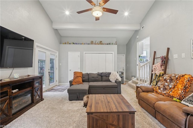 1014 Rowe St, Hampton, VA 23669 - carpeted living area with a ceiling fan