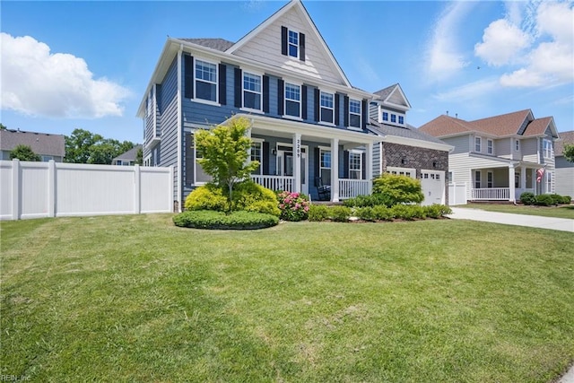 2209 Beeblossom Ln, Chesapeake, VA 23323 - view of front of home with a porch, concrete driveway, and a garage