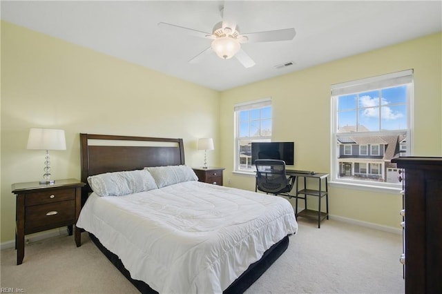 2209 Beeblossom Ln, Chesapeake, VA 23323 - bedroom featuring light carpet, baseboards, and ceiling fan