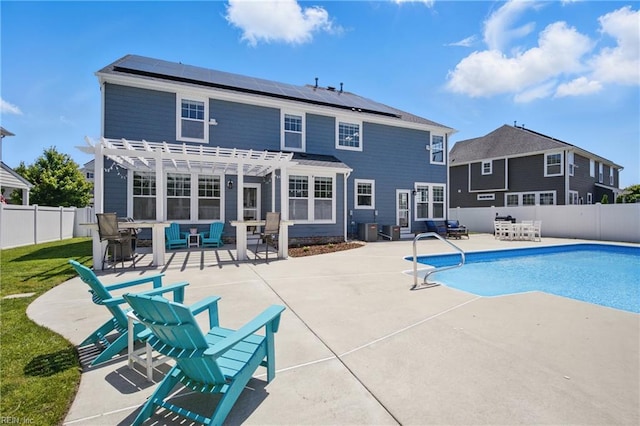 2209 Beeblossom Ln, Chesapeake, VA 23323 - view of swimming pool featuring a pergola, a patio area, a fenced backyard, and outdoor lounge area