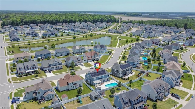 2209 Beeblossom Ln, Chesapeake, VA 23323 - aerial view of residential area with a large body of water