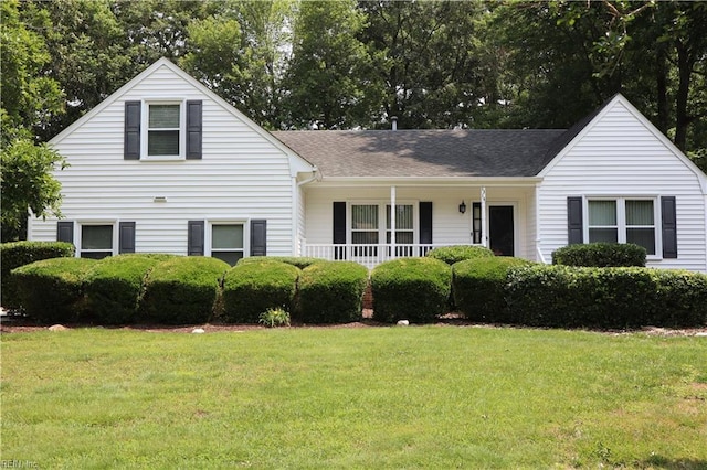 1314 Hunningdon Woods Blvd, Chesapeake, VA 23320 - view of front of home with a front yard, a porch, and a shingled roof