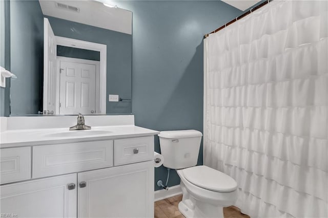 1701 Sanderson Rd, Chesapeake, VA 23322 - full bathroom with toilet, vanity, baseboards, and a shower with shower curtain