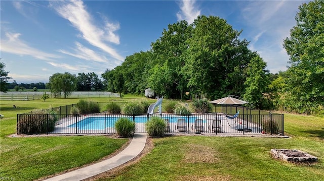 1701 Sanderson Rd, Chesapeake, VA 23322 - view of swimming pool with a water slide
