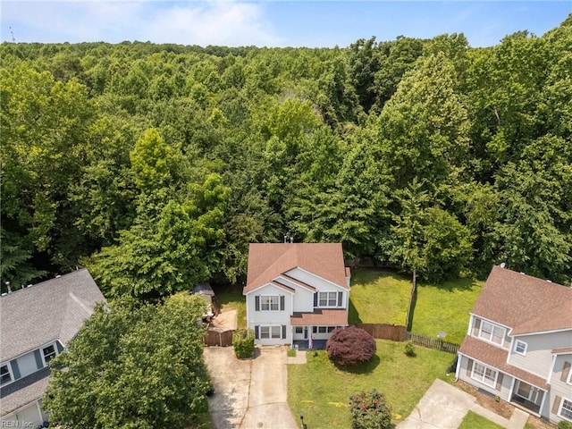 520 Kemp Lndg, Suffolk, VA 23434 - view from above of property with a heavily wooded area