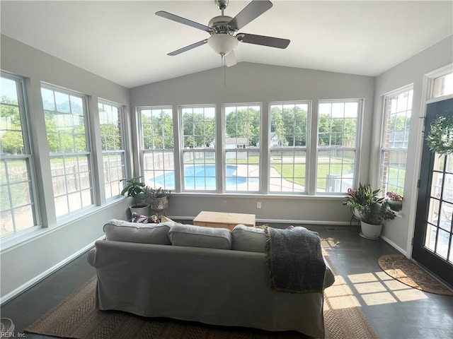131 Hawks Nest Ln, Suffolk, VA 23435 - sunroom / solarium with healthy amount of natural light, lofted ceiling, baseboards, and wood finished floors