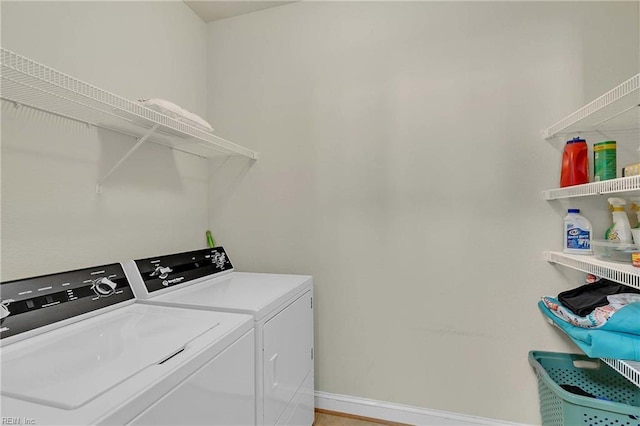 7556 Villa Ct, Gloucester, VA 23061 - washroom featuring washer and clothes dryer and baseboards
