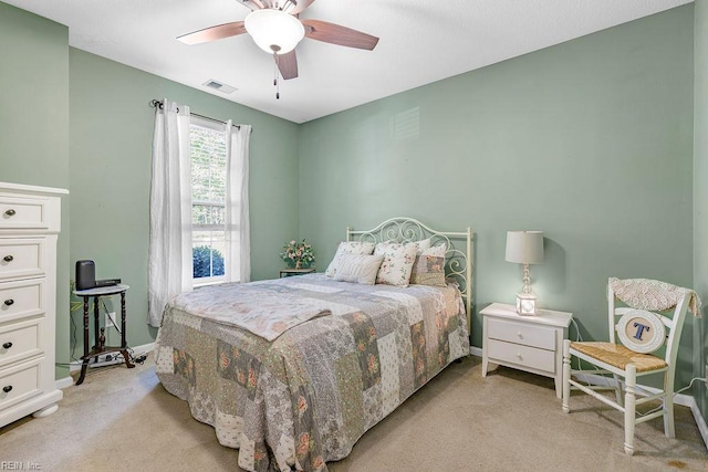 3101 Bridgewater Dr, Carrollton, VA 23314 - bedroom featuring light carpet, baseboards, and ceiling fan