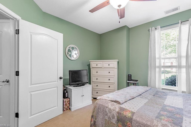 3101 Bridgewater Dr, Carrollton, VA 23314 - bedroom featuring light carpet and a ceiling fan