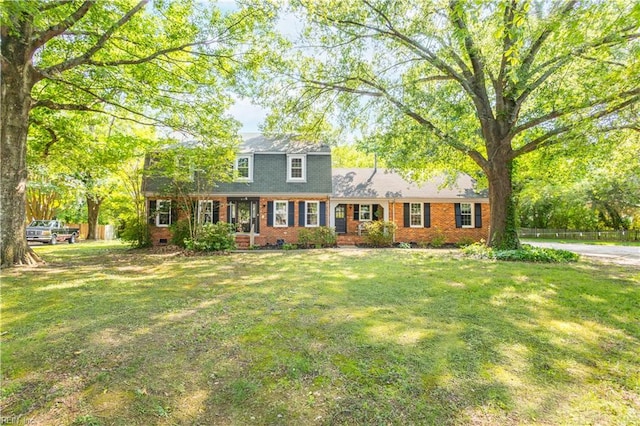 613 S Claypool Ct, Virginia Beach, VA 23464 - view of front of property featuring brick siding and a front yard