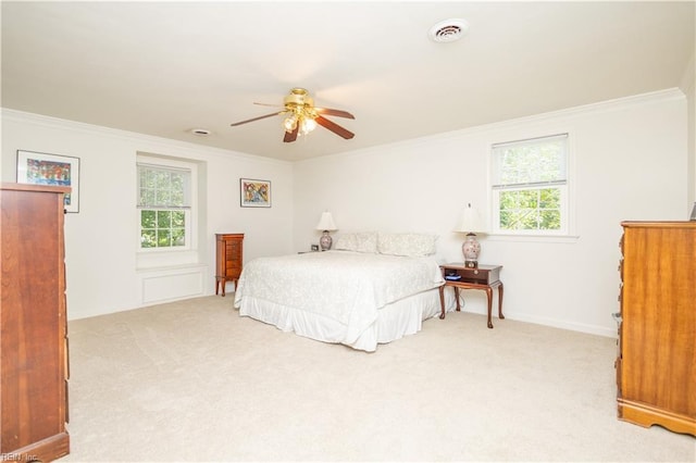 613 S Claypool Ct, Virginia Beach, VA 23464 - bedroom with crown molding, multiple windows, light carpet, and baseboards