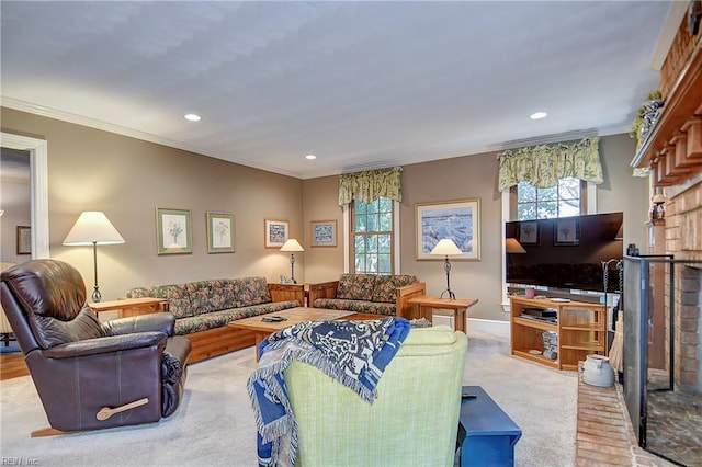 1204 Merrifield Lndg, Virginia Beach, VA 23464 - living room featuring recessed lighting and ornamental molding