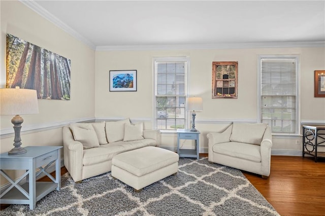 200 Congress Ave, Hampton, VA 23669 - living room featuring crown molding and wood finished floors