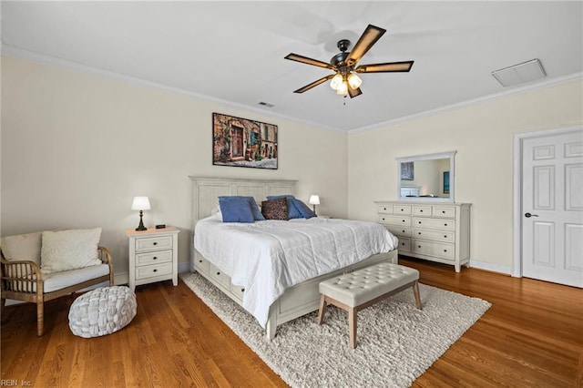 200 Congress Ave, Hampton, VA 23669 - bedroom with ornamental molding, wood finished floors, baseboards, and a ceiling fan